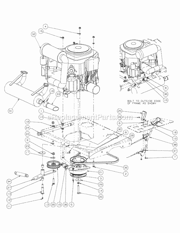 Engine Assembly Kohler Diagram and Parts List for M60-KH 53AH8CTX750-27HP-OHV Cub Cadet Lawn Tractor